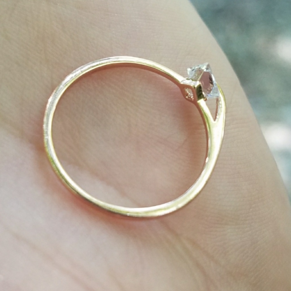 Dainty Rose Gold Square Rotating Diamond Ring - Picture 8 of 8